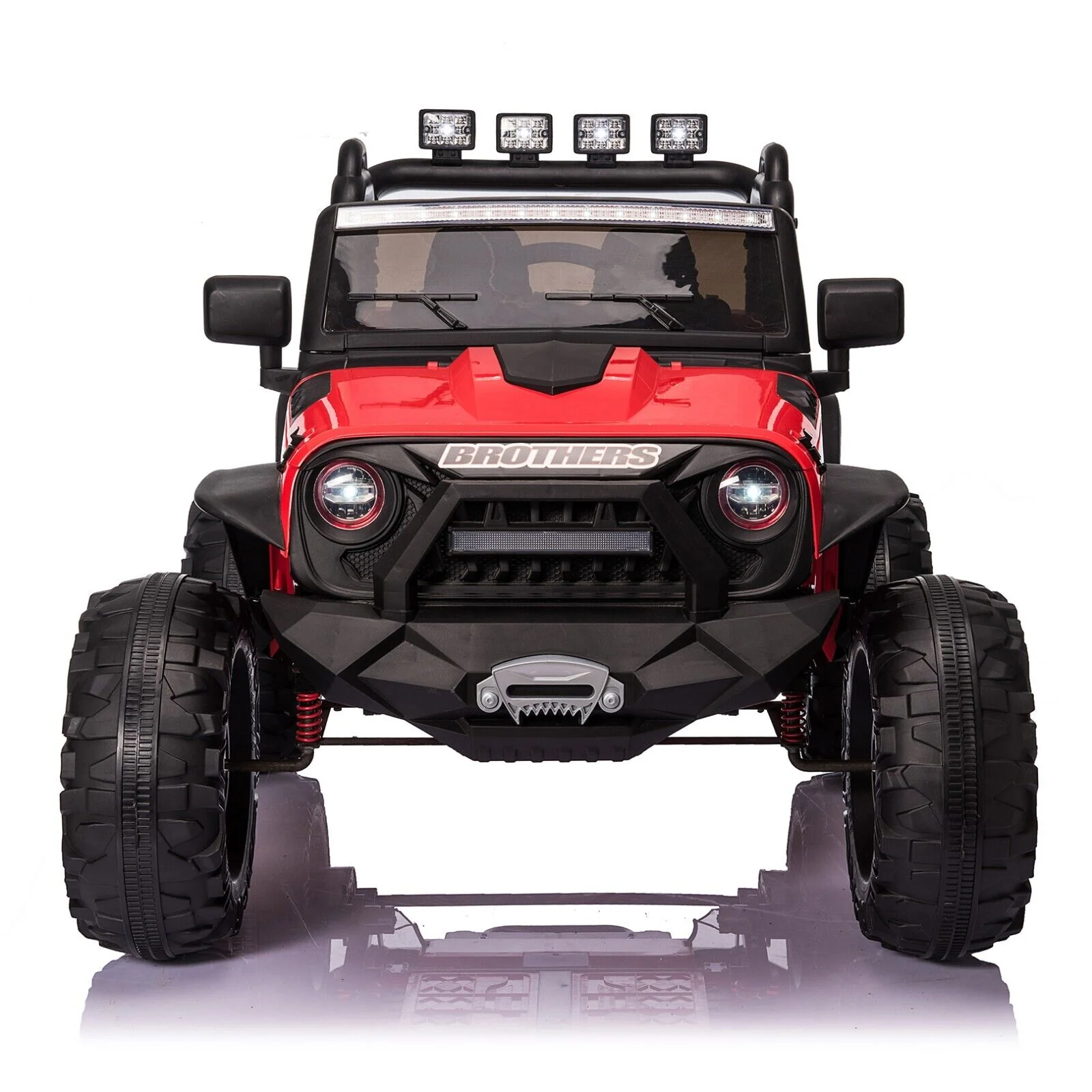 400W Red Electric JEEP Ride-On Toy Truck for Kids with Remote Control - 24V Power - Image 3