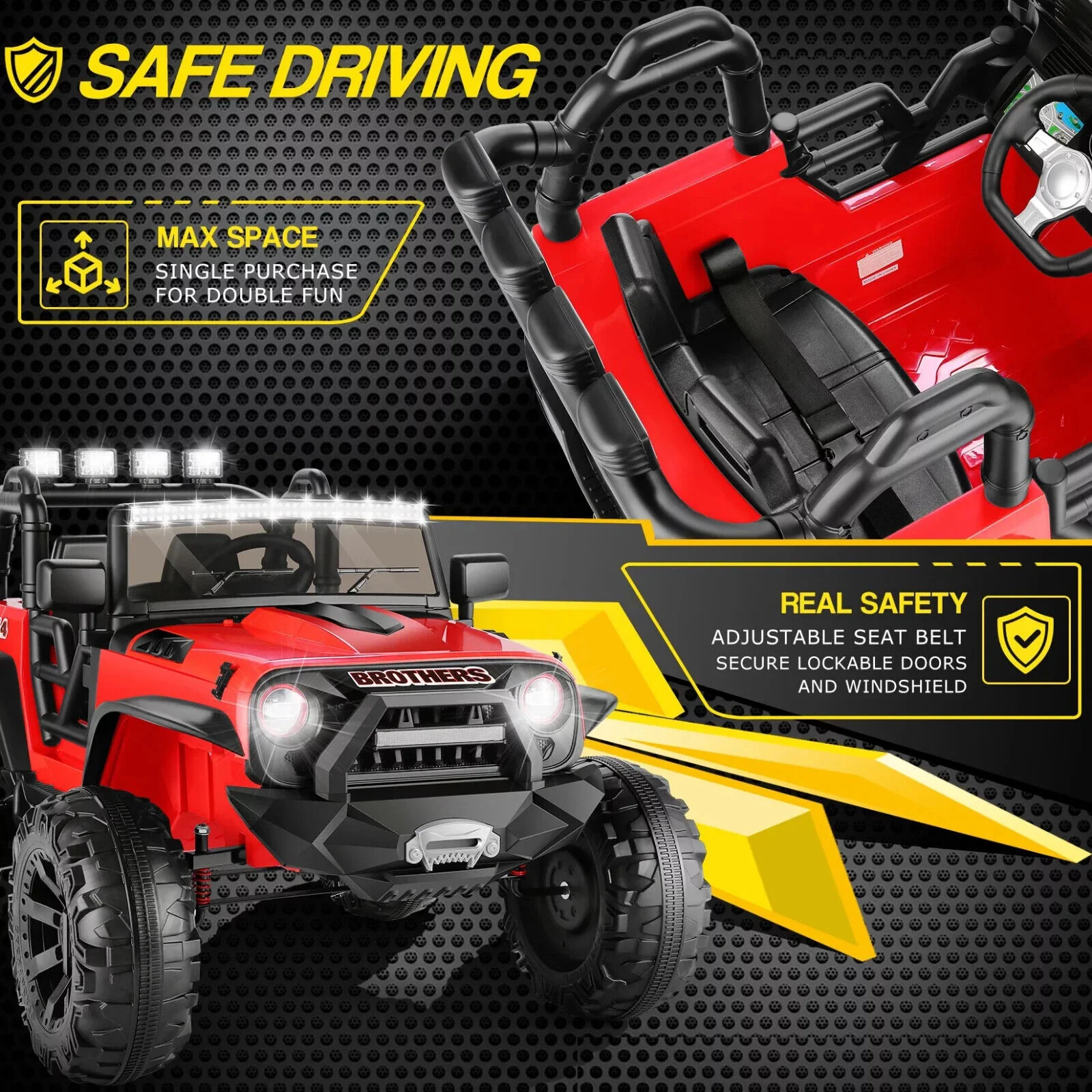 400W Remote Control Electric Ride-On Truck for Kids with MP3 Player - 2 Seater - Image 7