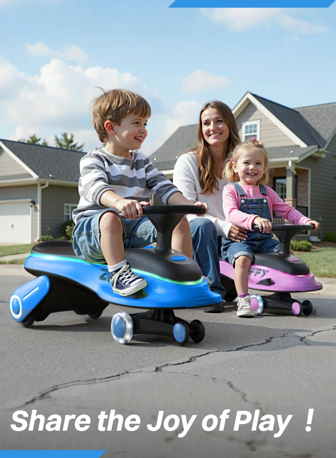 45W 5.5A Light-Up Electric Wiggle Car with Pedal and Rechargeable Battery 2-in-1 - Image 6