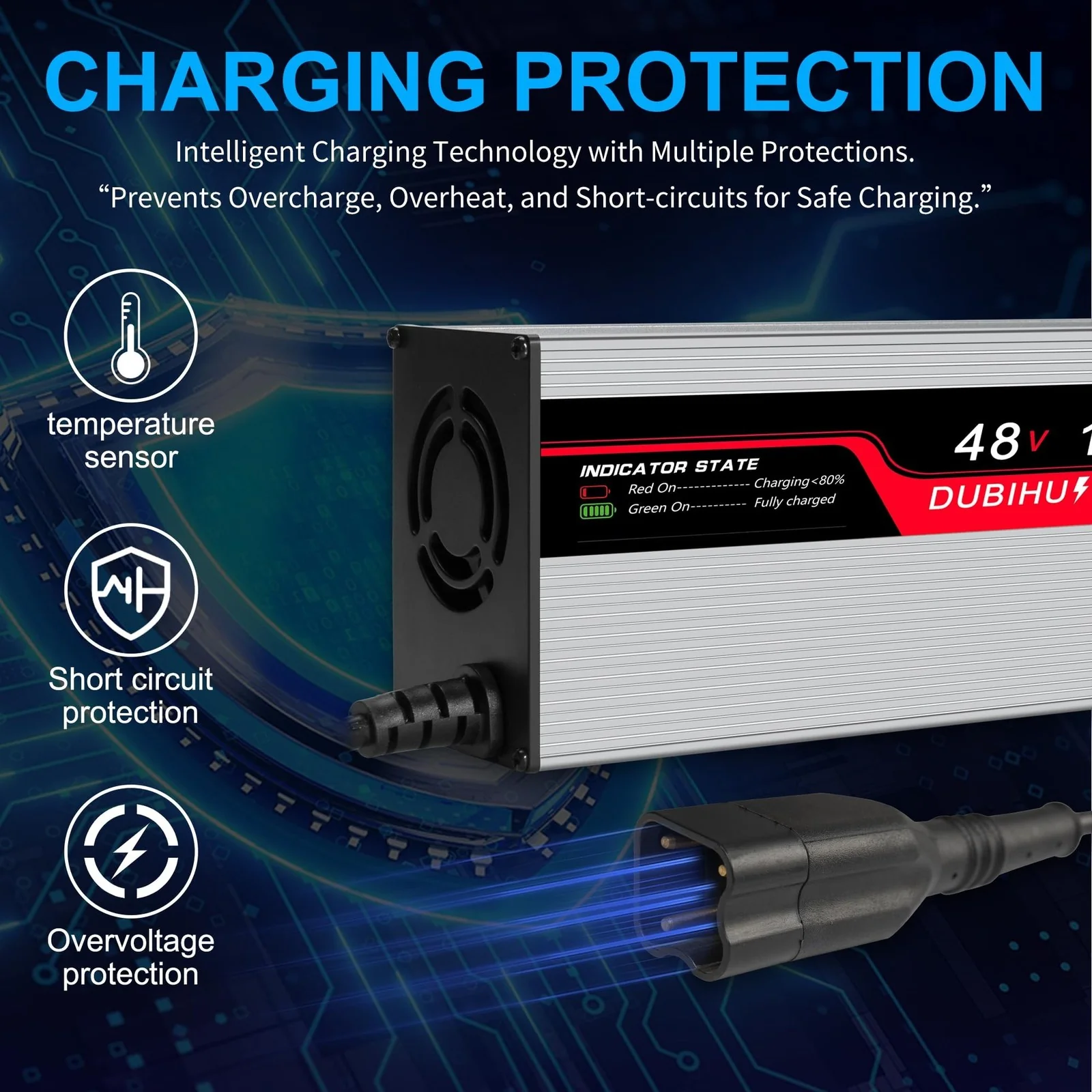 48V 15A Battery Charger for Yamaha G29 and Drive 2 Golf Carts - Image 3