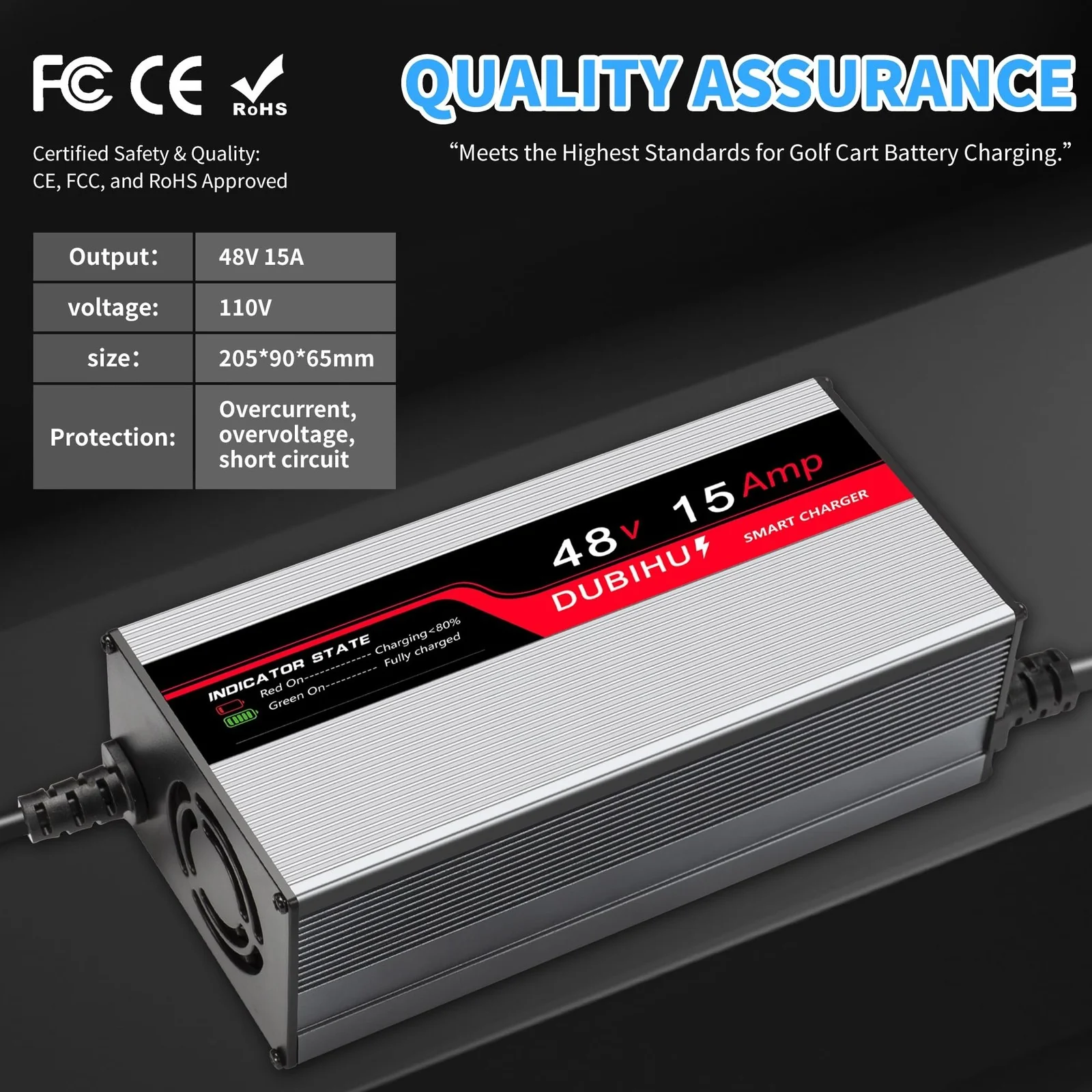 48V 15A Battery Charger for Yamaha G29 and Drive 2 Golf Carts - Image 7