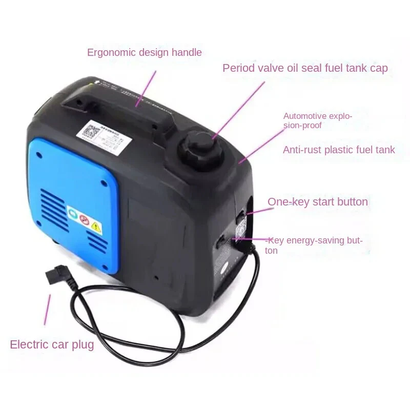 48V-72V Remote Control Electric Gasoline Generator with Two-Wheel Range Extender - Image 3