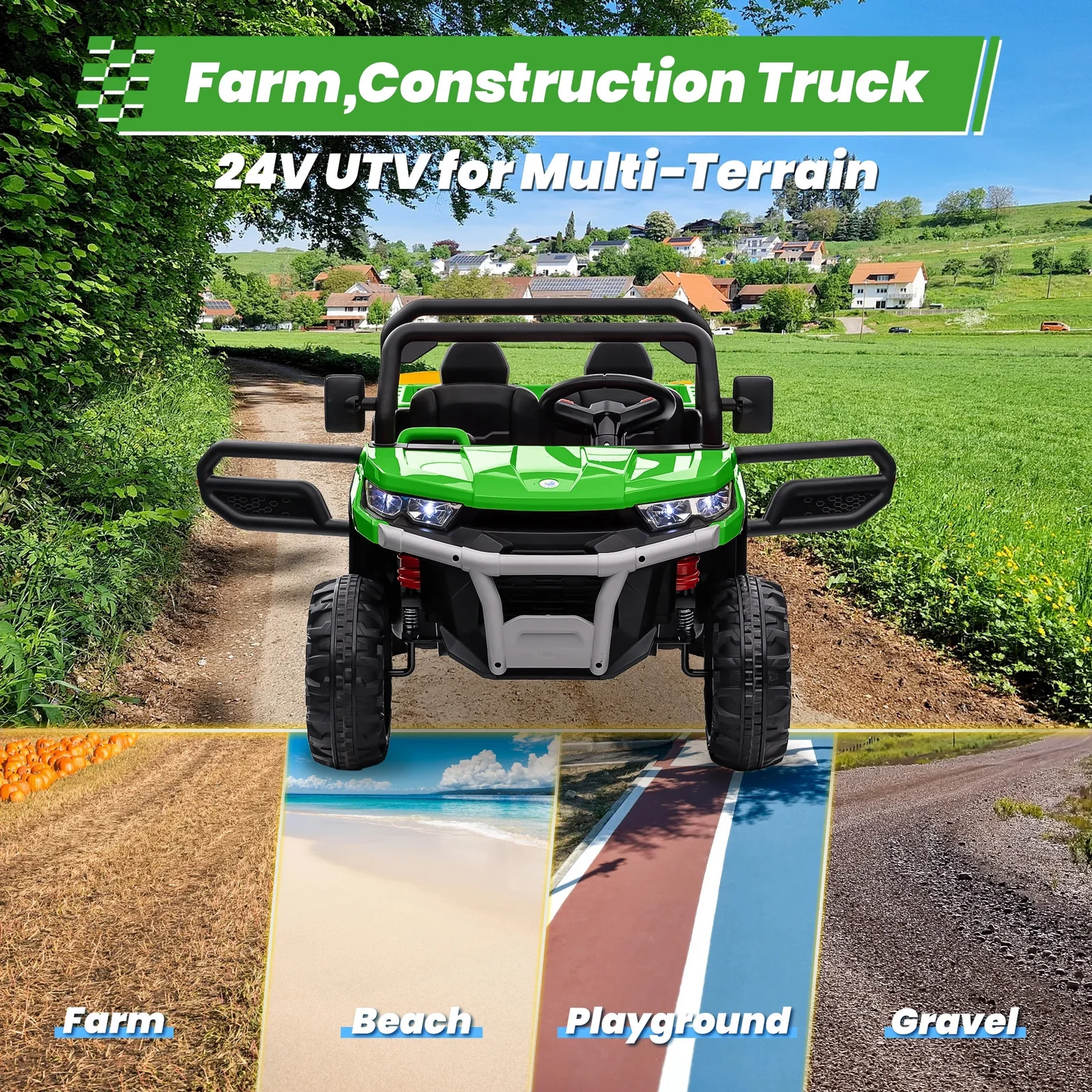24-Volt 4WD Two-Seater Electric Ride-On UTV with Remote Control - Image 8