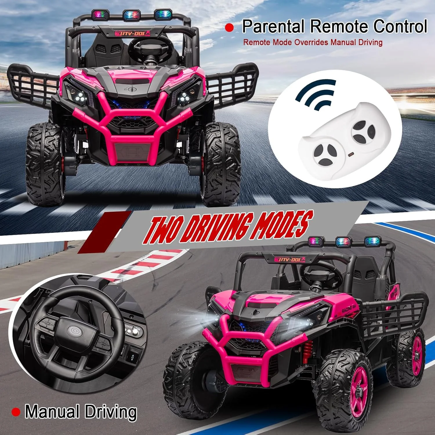 24V 4x4 Two-Seater Ride-On Buggy with Remote Control and Battery Powered - Image 5