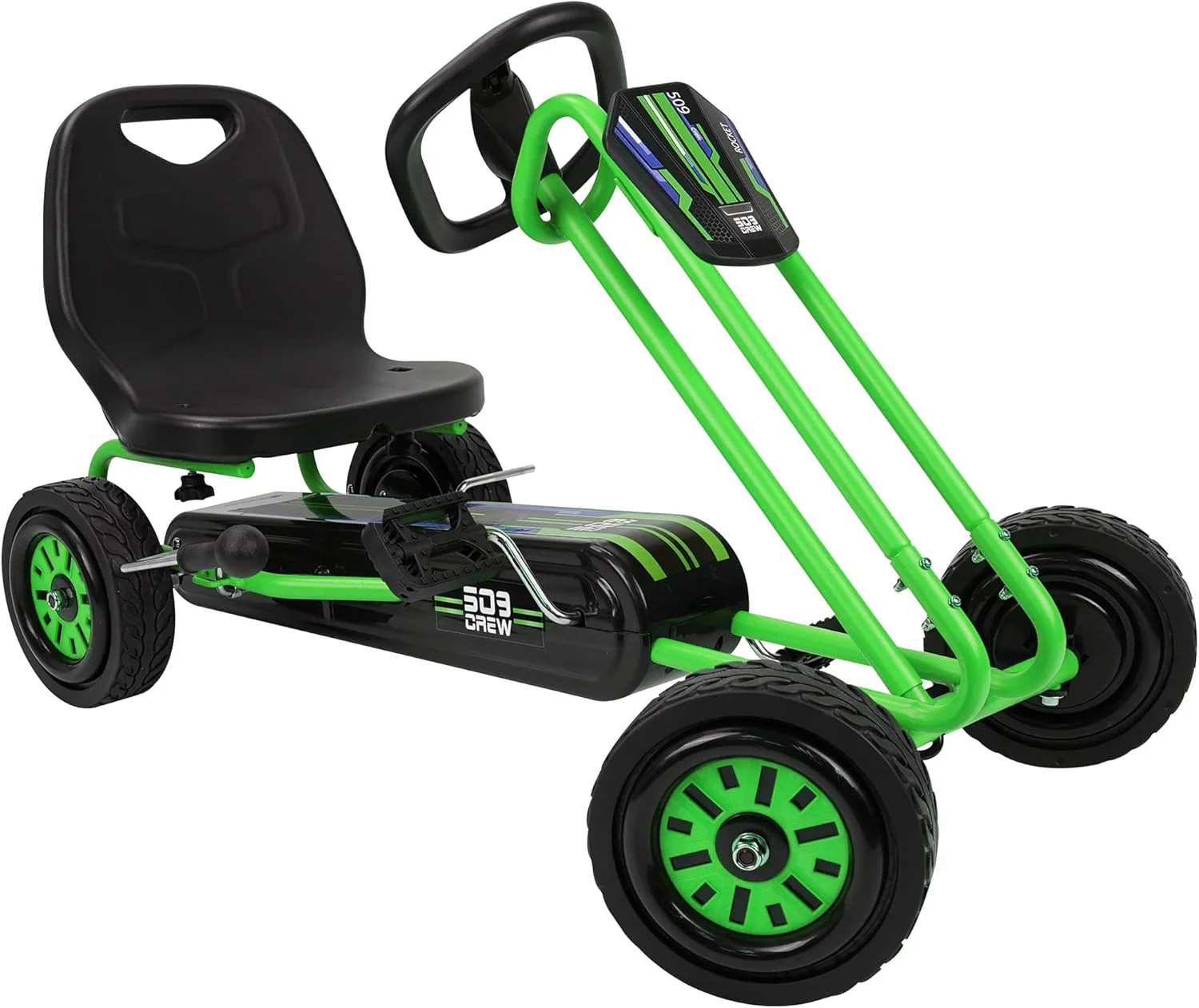 Green Crew Rocket Pedal Go Kart Ride-On Toy for Boys and Girls
