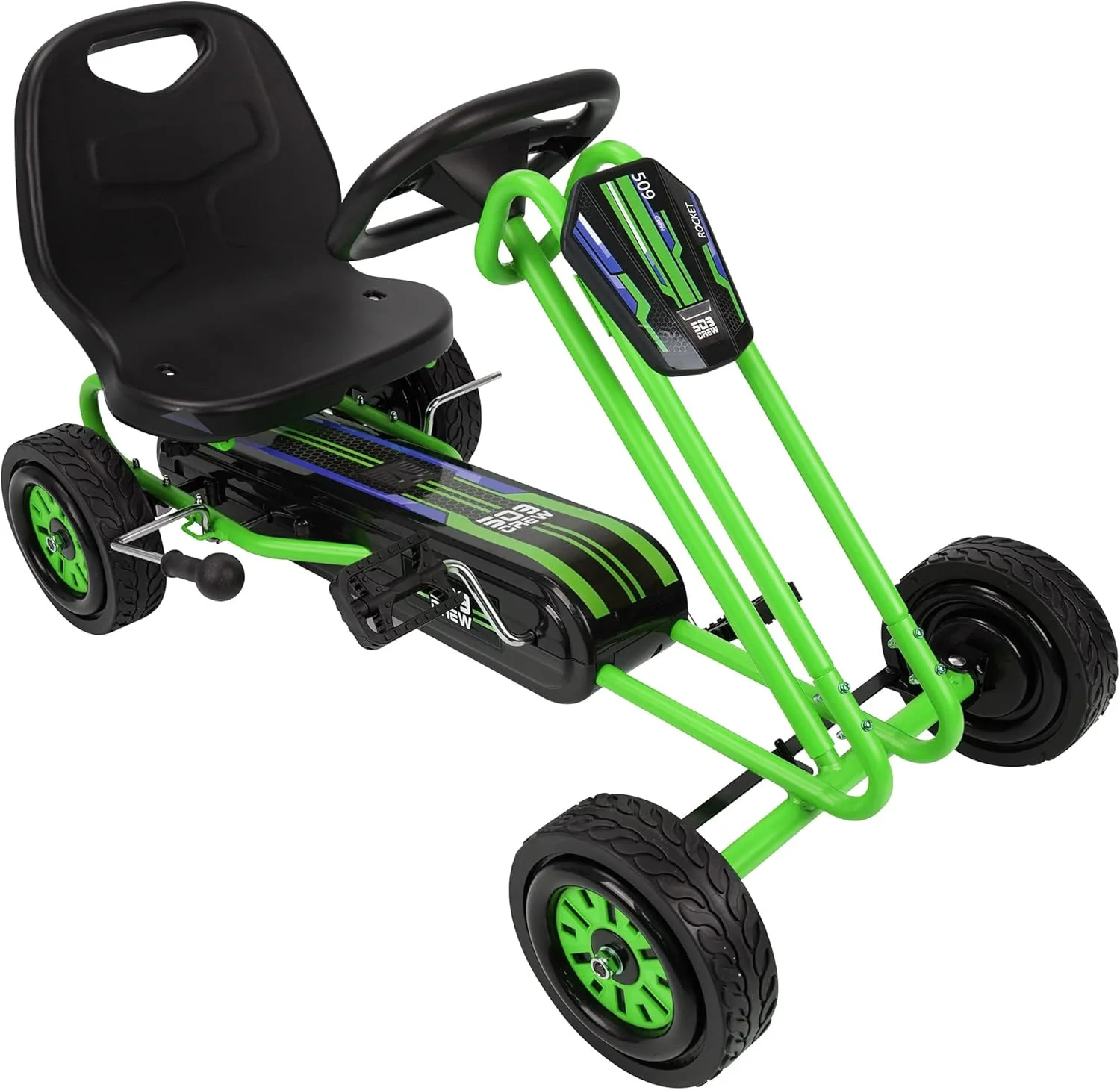 Green Crew Rocket Pedal Go Kart Ride-On Toy for Boys and Girls - Image 3