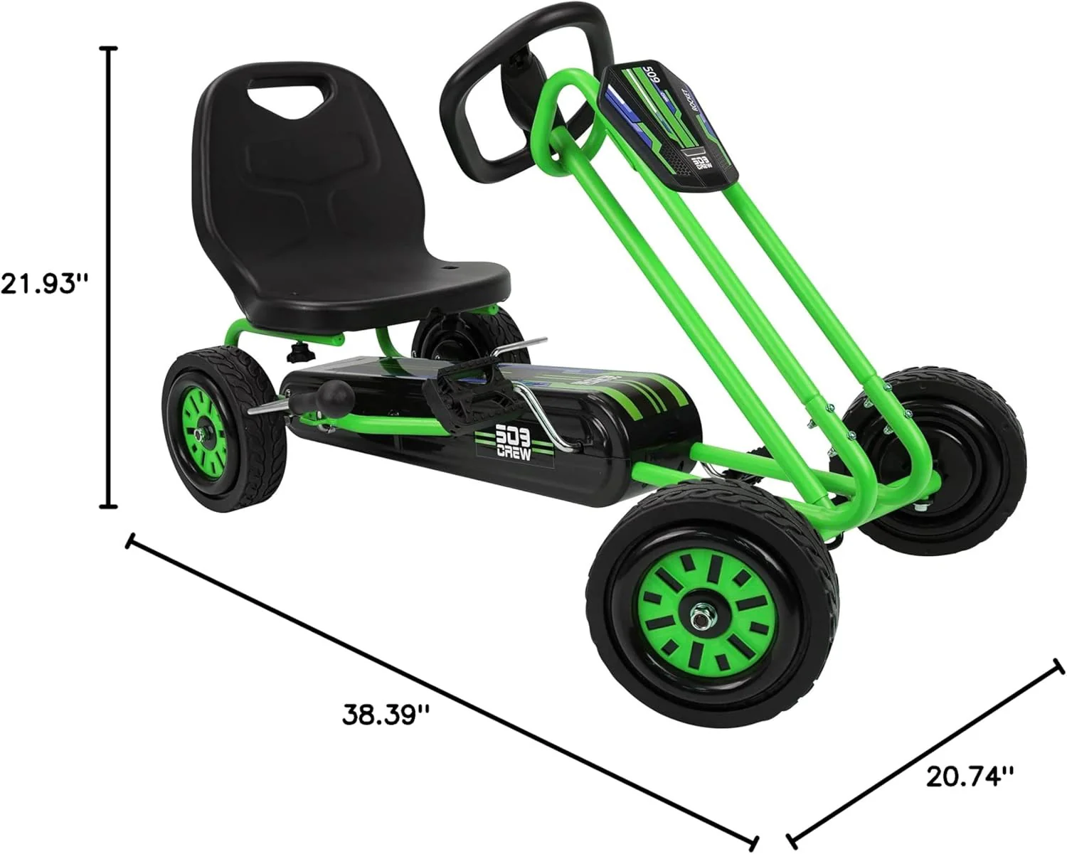 Green Crew Rocket Pedal Go Kart Ride-On Toy for Boys and Girls - Image 6