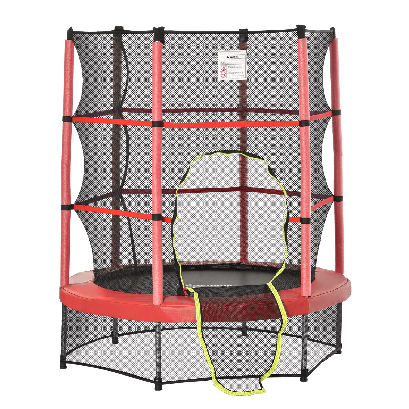 5FT Kids Trampoline with Safety Enclosure Net, Springless Design, Protective Pad, and Steel Frame