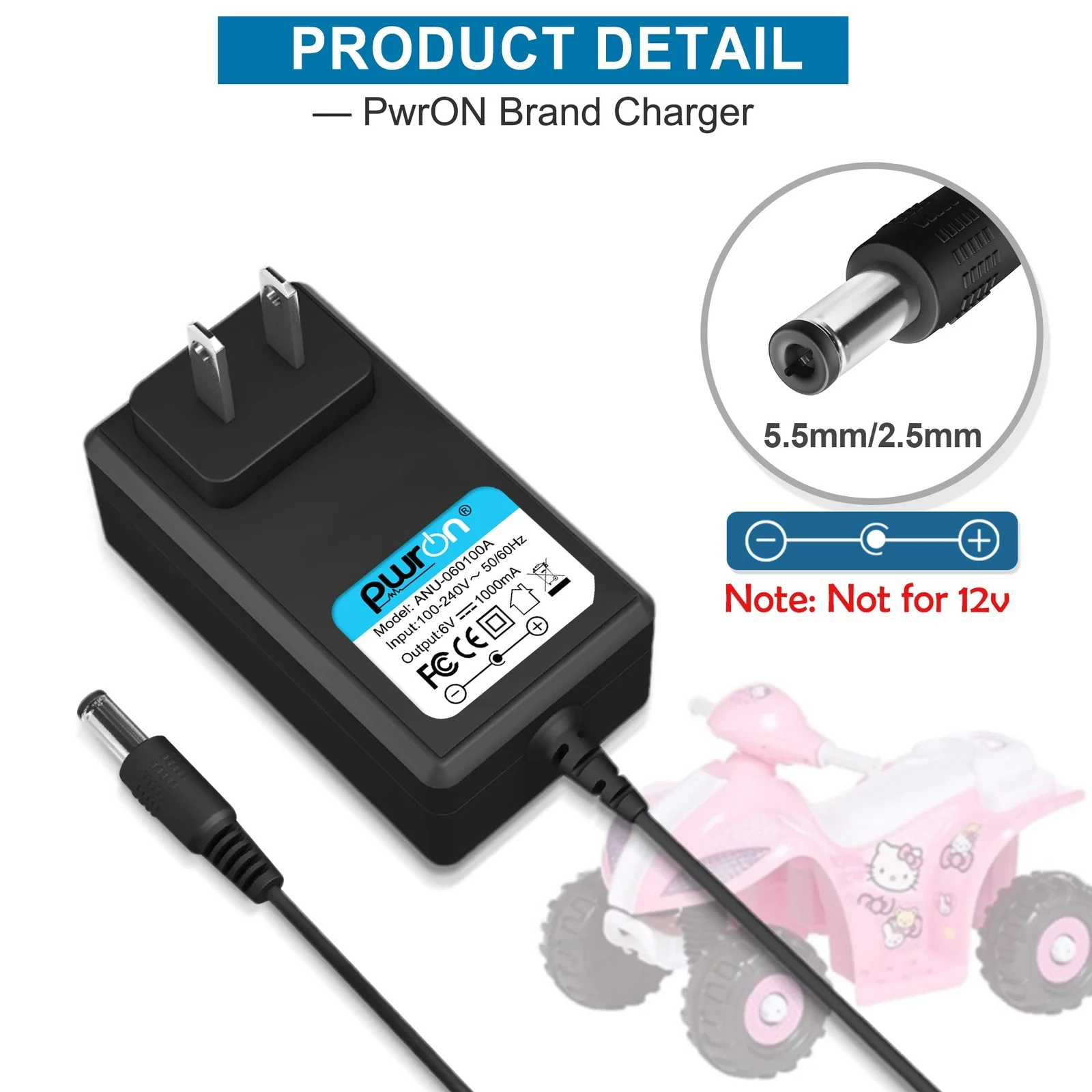6 Volt Rechargeable Battery Charger for Kids Ride-On Car - Image 2