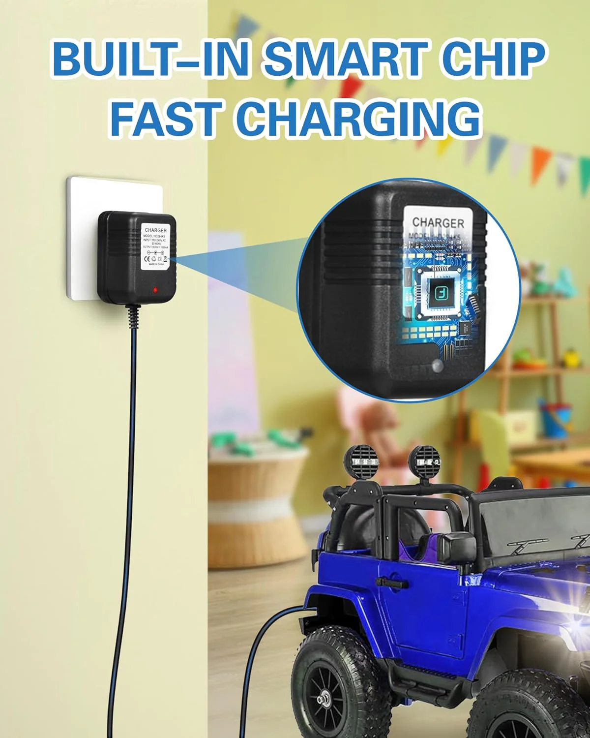 6 Volt Replacement Charger for Flybar Kidzone Bumper Car Kids Ride-On Vehicle - Image 3