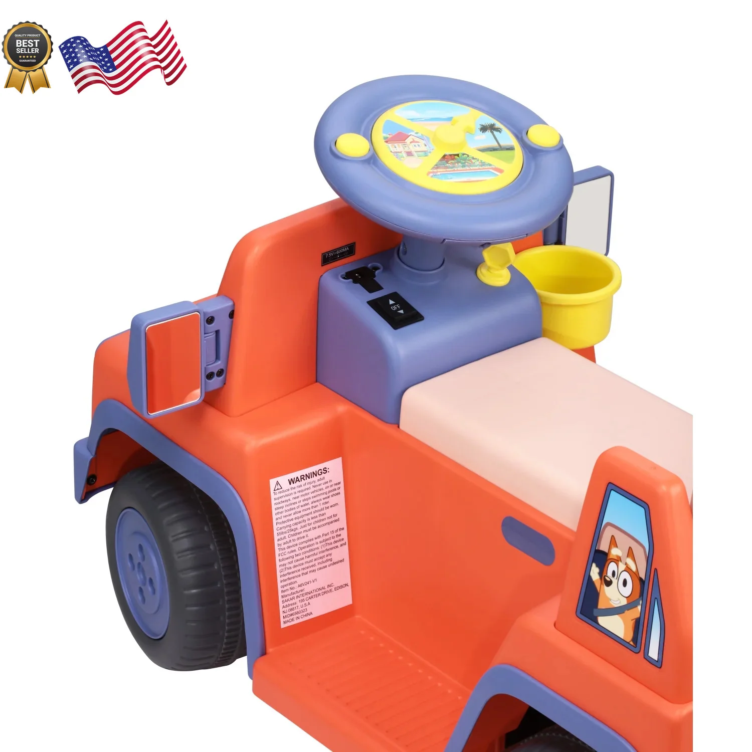 6V Battery-Powered Ride-On Car with Sounds for Kids and Toddlers Ages 2+ - Image 2