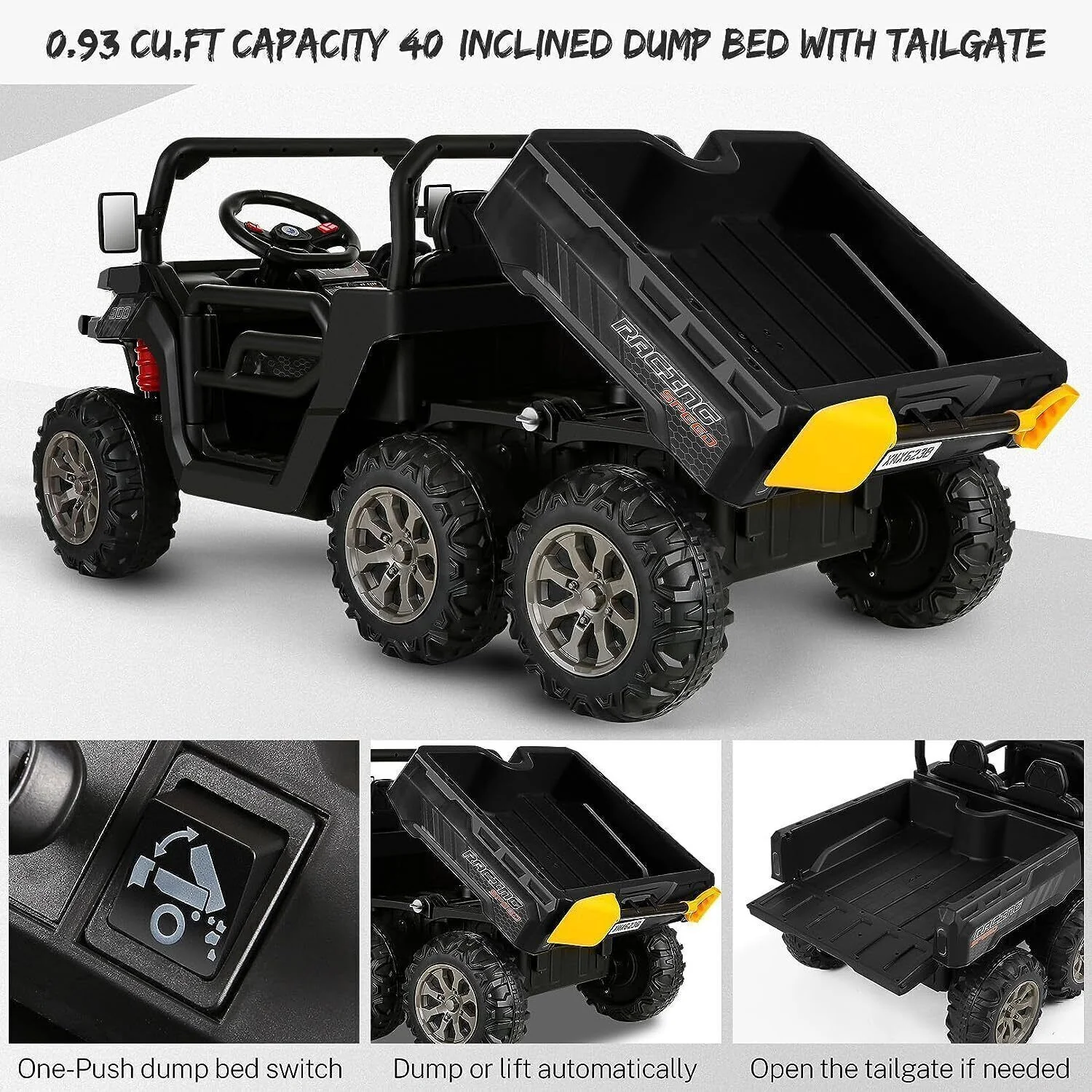 6-Wheeler 24V Battery-Powered Dump Truck with Remote Control and LED Lights - Image 11