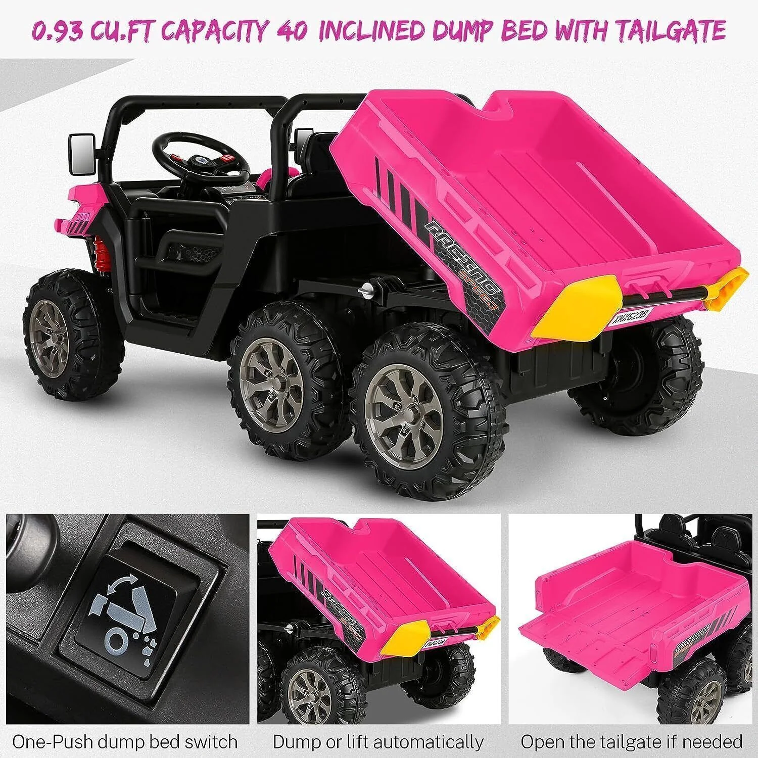 6-Wheeler 24V Battery-Powered Dump Truck with Remote Control and LED Lights - Image 17