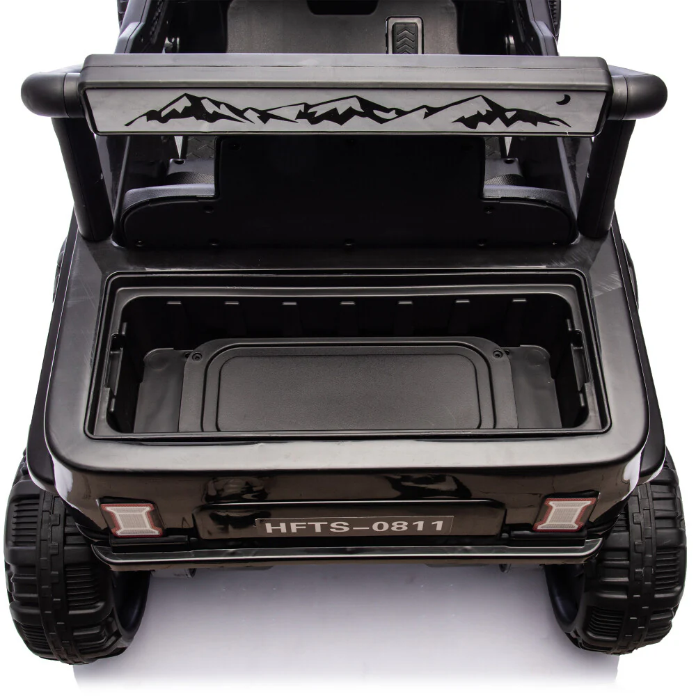 6-Wheels Kids 12V Electric Ride-On Truck with Remote, LED Lights, Music, and MP3 Player - Black - Image 22