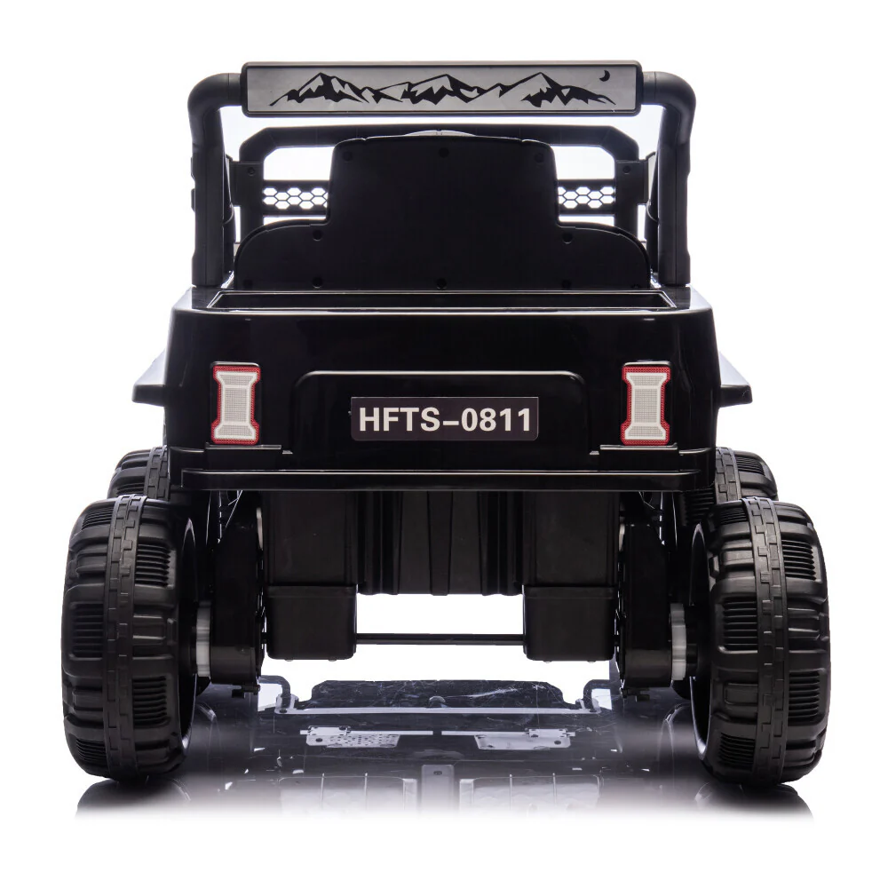 6-Wheels 12V Electric Ride-On Truck Toy with Remote, LED Lights, and MP3 Player for Kids, Black - Image 13