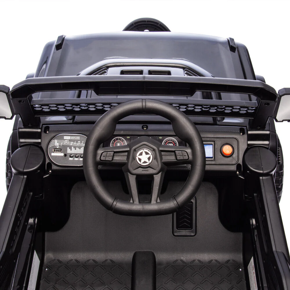 6-Wheels 12V Electric Ride-On Truck Toy with Remote, LED Lights, and MP3 Player for Kids, Black - Image 14