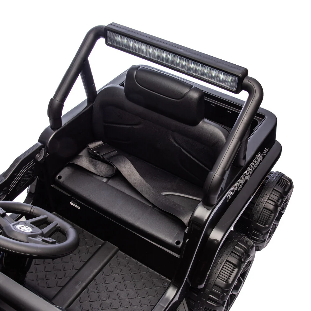 6-Wheels 12V Electric Ride-On Truck Toy with Remote, LED Lights, and MP3 Player for Kids, Black - Image 23