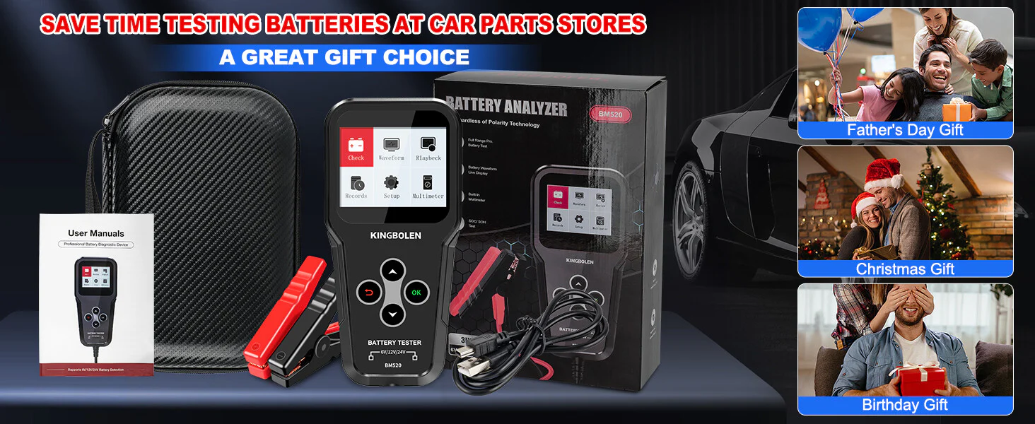 6V 12V 24V Car Battery Tester for Cars Trucks SUVs Motorcycles 100-2000 CCA - Image 15