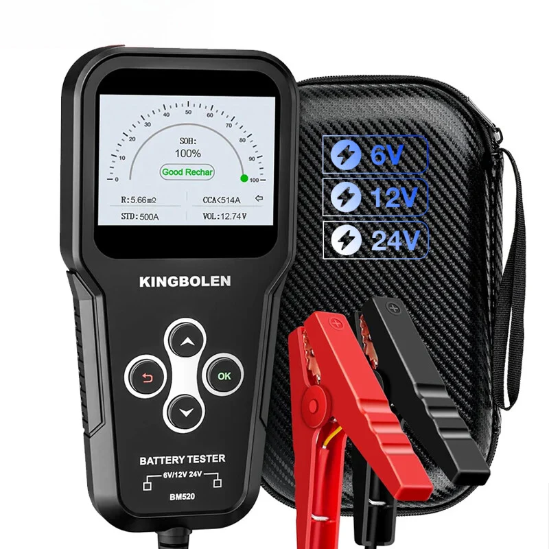6V 12V 24V Car Battery Tester for Cars Trucks SUVs Motorcycles 100-2000 CCA - Image 2