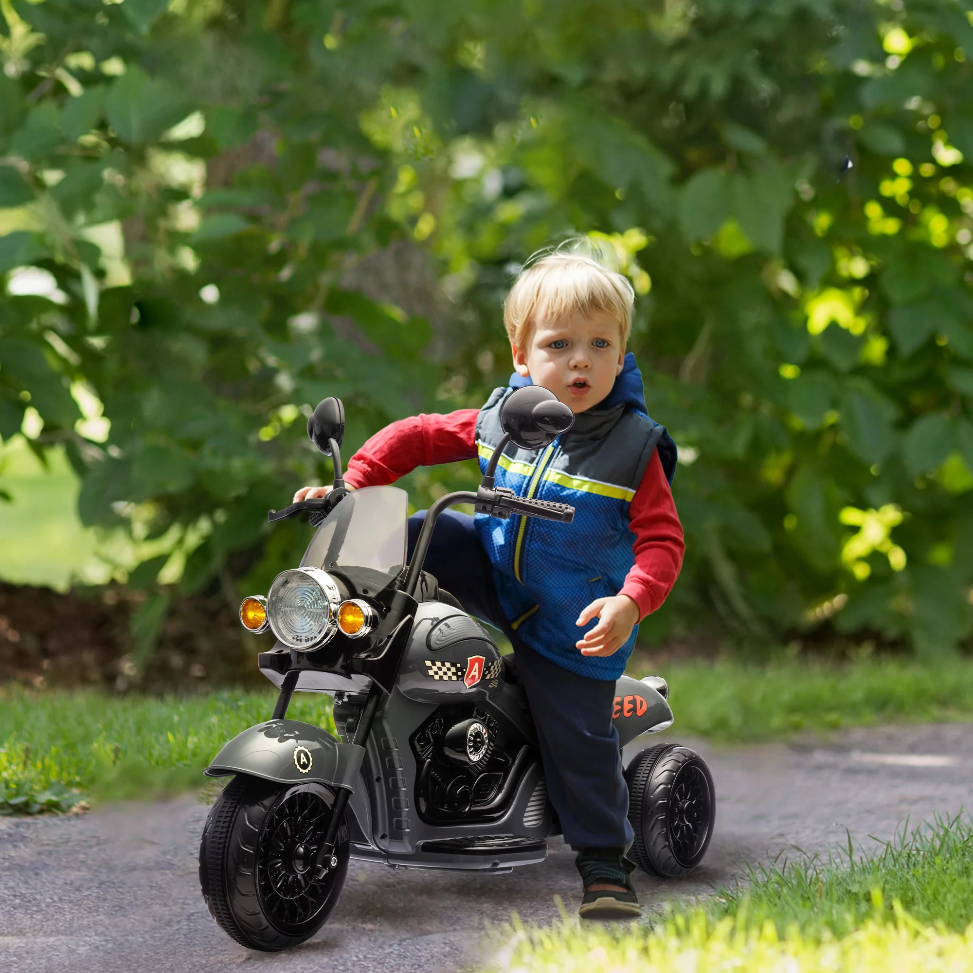 6V 3-Wheel Electric Kids Motorcycle with Headlights and Music - Image 13