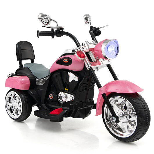 6V 3-Wheel Pink Kids Motorcycle Ride-On Toy - Image 6
