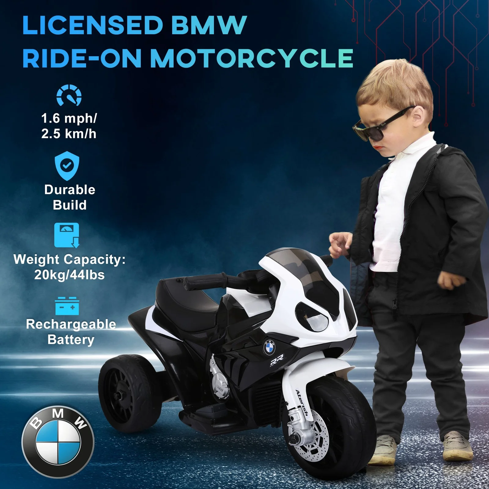 3-Wheel Electric Kids Motorcycle with Headlight and Sound Features - Image 4