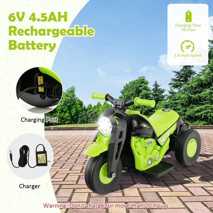 6V 4.5AH Battery Powered Kids Electric Ride-On Motorcycle with Bubble Maker and Music Button - Image 8