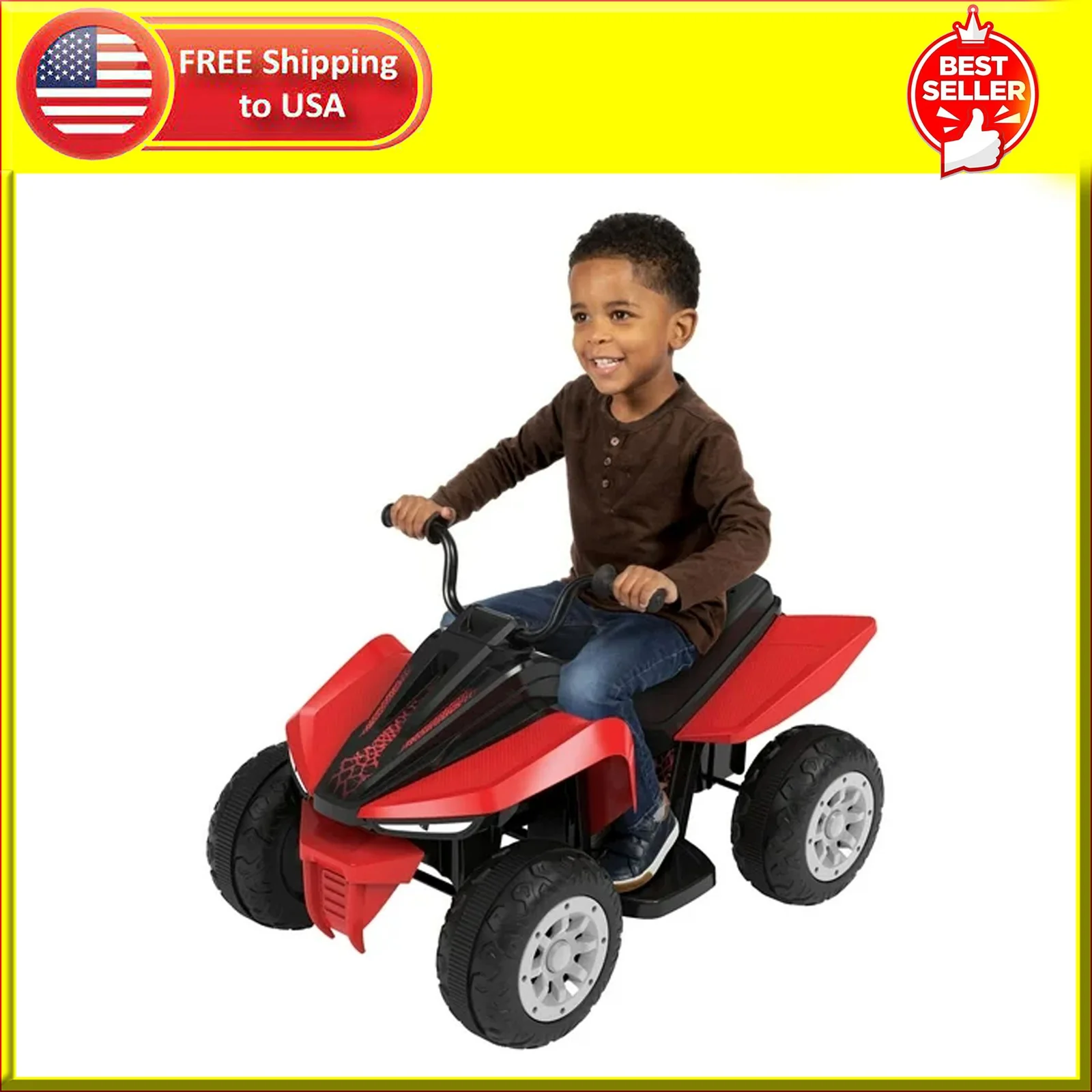 6V Battery-Powered Adventure Force Cobra Quad Ride-On ATV for Kids Unisex - Image 9