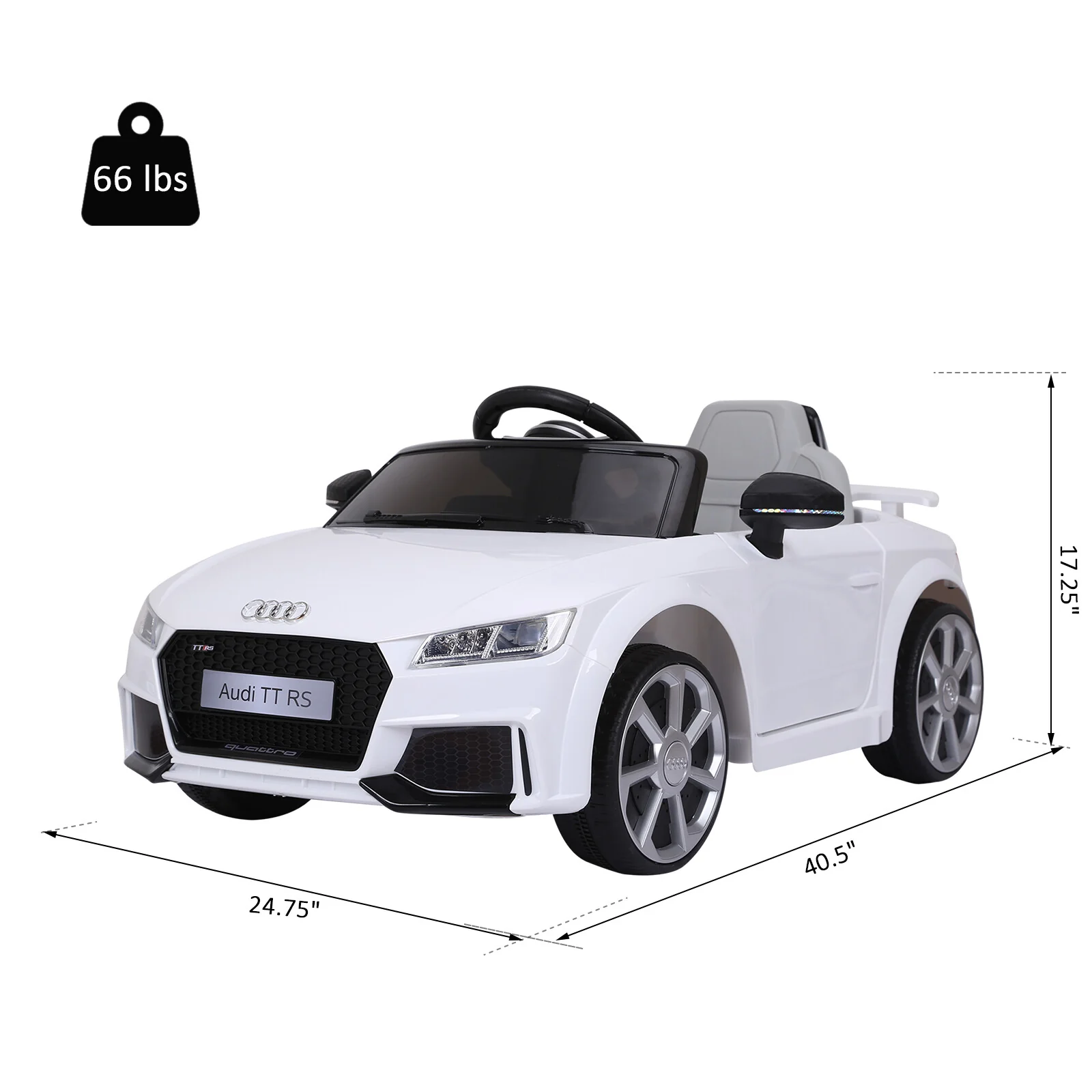 6V Licensed Audi Kids Ride-On Car Toy with Remote Control and Adjustable Speed - Image 3