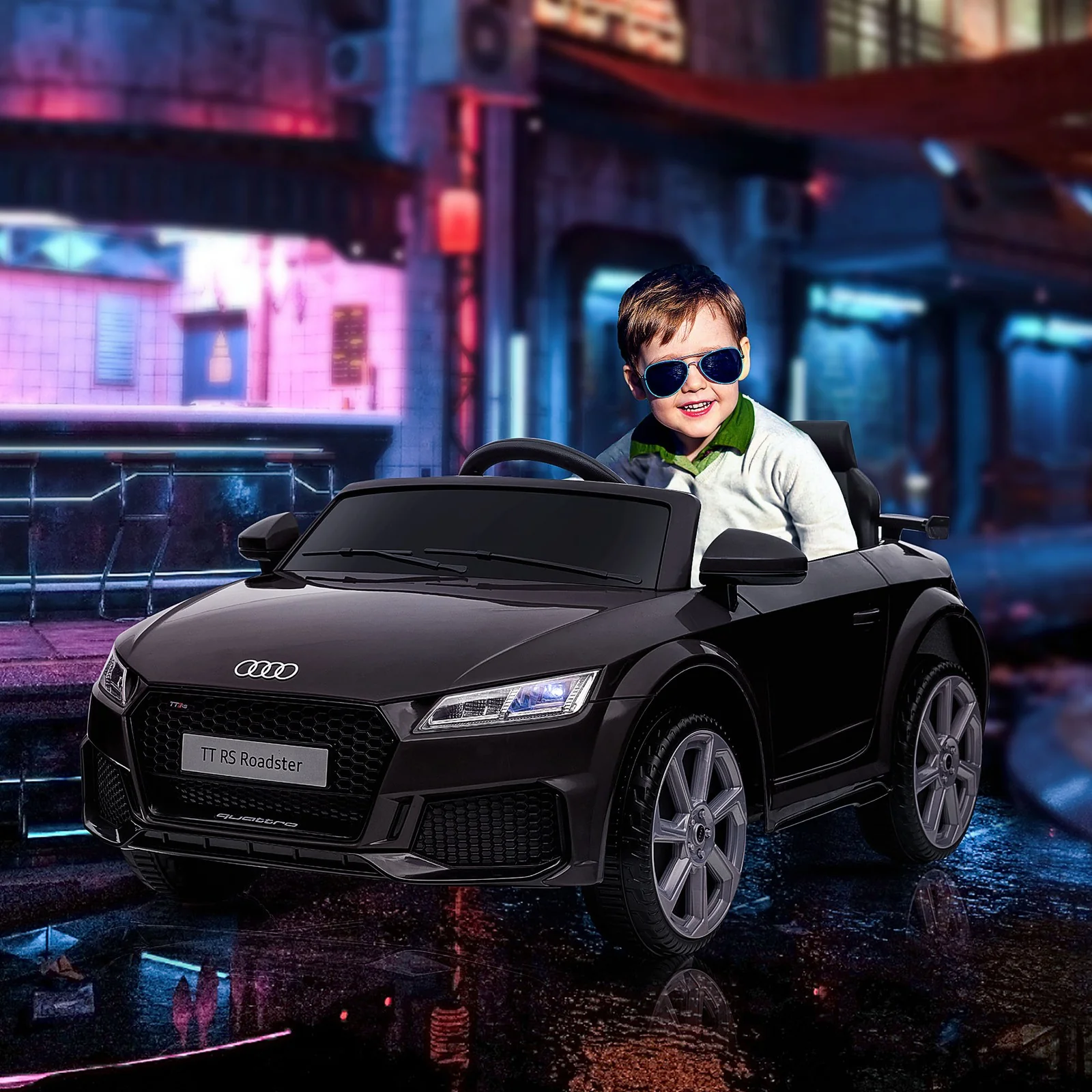 6V Yellow Audi TT RS Electric Ride-On Sports Car with Remote Control for Kids - Image 9
