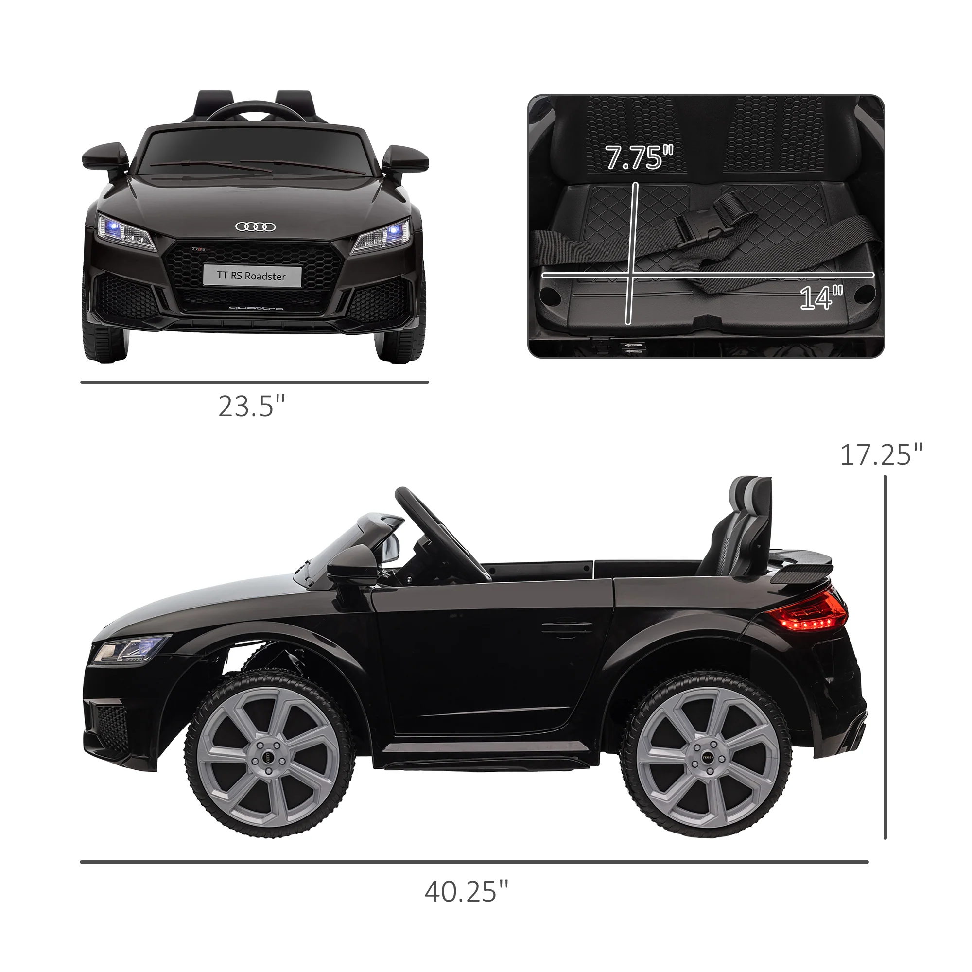 6V Audi TT RS Kid Electric Sports Car with Remote Control Ride-On - Image 25