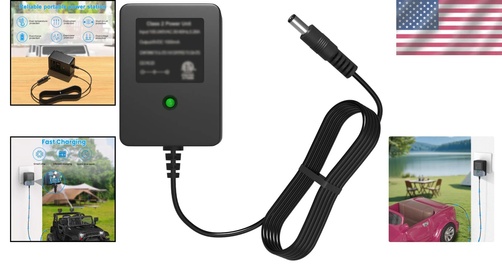 6V AA Battery Charger for Kids Ride-On Toys Safe Portable Charging Solution - Image 2