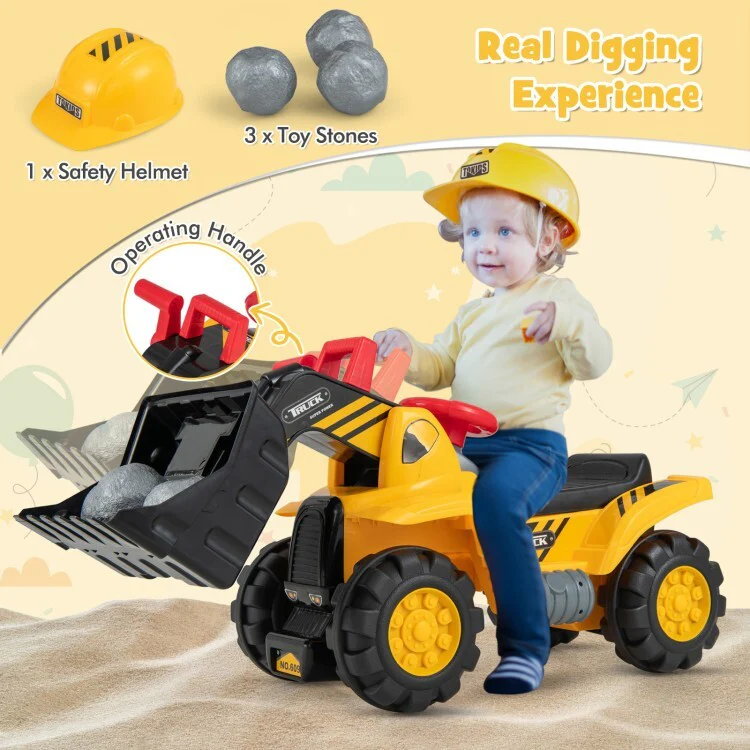 6V Electric Kids Ride-On Bulldozer Toy with Adjustable Bucket and Battery Powered - Image 6