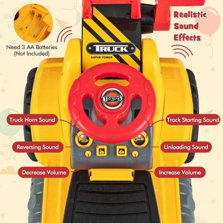 6V Electric Kids Ride-On Bulldozer Toy with Adjustable Bucket and Battery Powered - Image 8