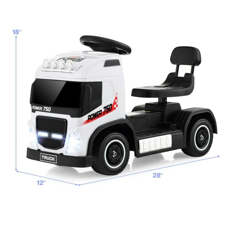 6V Battery Powered Kids Electric Ride-On Truck Toy with LED Lights and Adjustable Seat Height - Image 6
