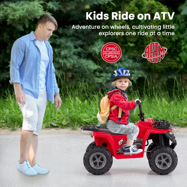6V Battery Powered Kids Electric Ride-On ATV with LED Headlight and 20° Steering Angle - Image 7