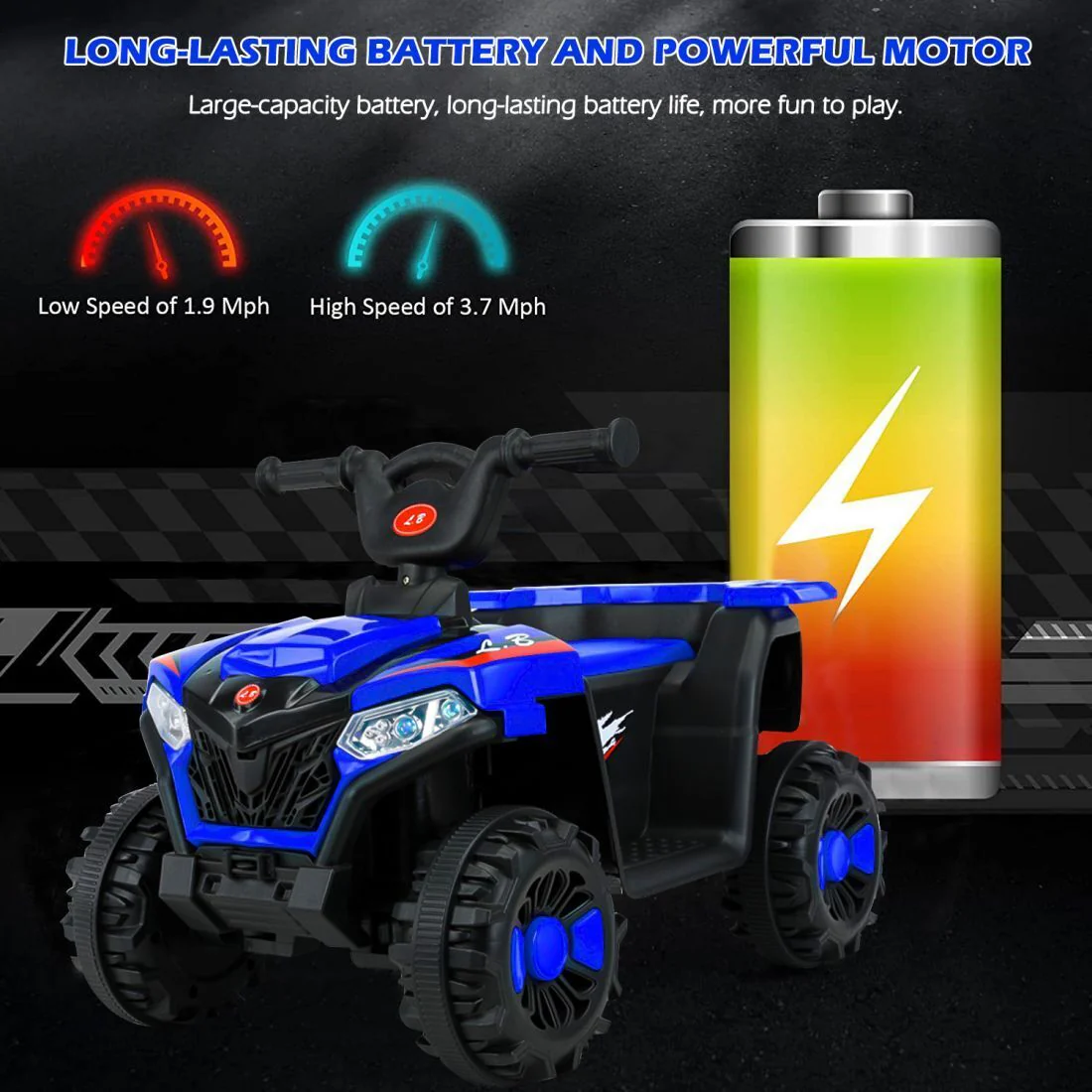 6V Battery-Powered Kids ATV with Forward/Reverse Switch - 4 Wheel Beach Buggy - Image 6