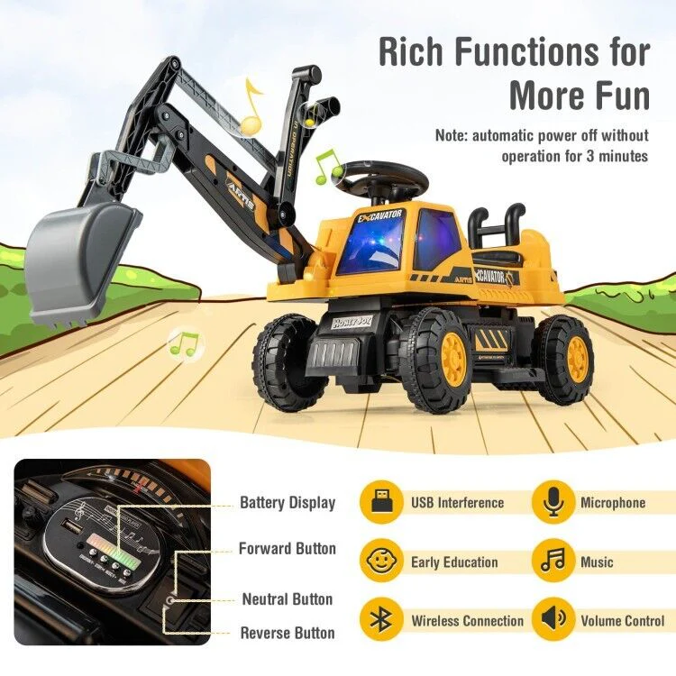 6V Battery Powered Kids Bulldozer with Front Digger Shovel - Brand New - Image 22