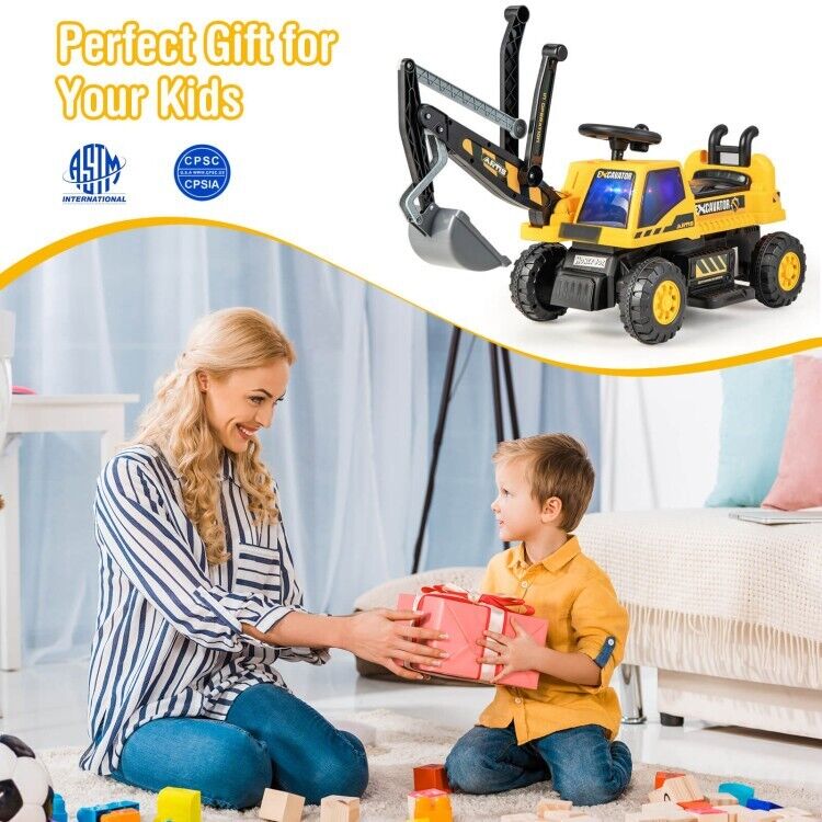 6V Battery Powered Kids Bulldozer with Front Digger Shovel - Brand New - Image 7