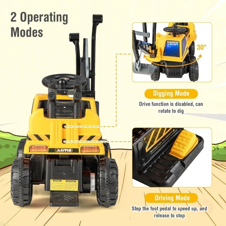 6V Battery Powered Kids Bulldozer with Front Digger Shovel - Brand New - Image 8