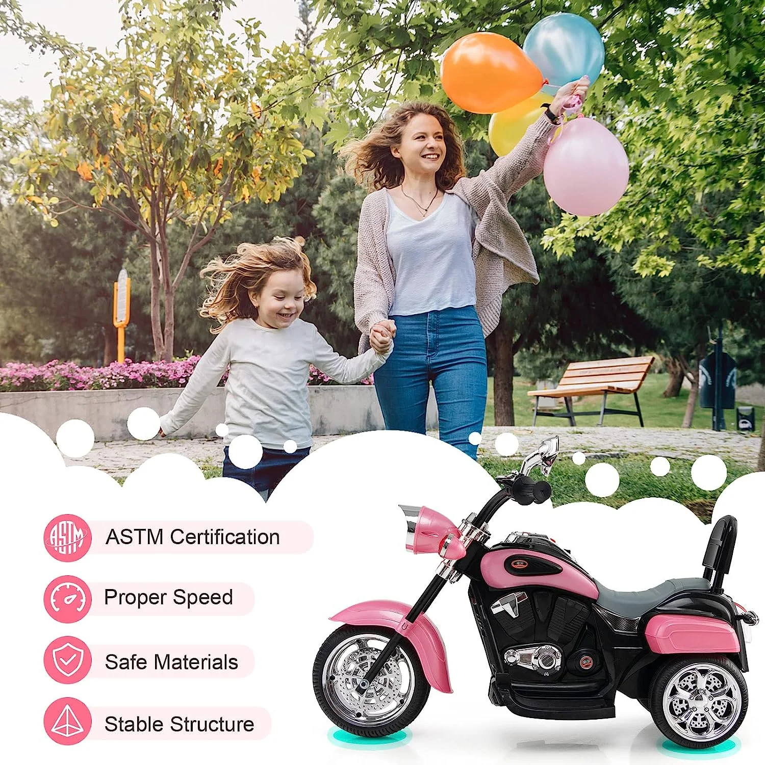 6V Battery Powered Kids Chopper Motorcycle with Pedal Switch - Image 10