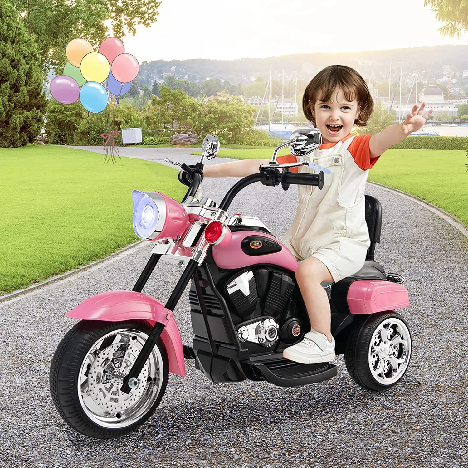 6V Battery Powered Kids Chopper Motorcycle with Pedal Switch - Image 6