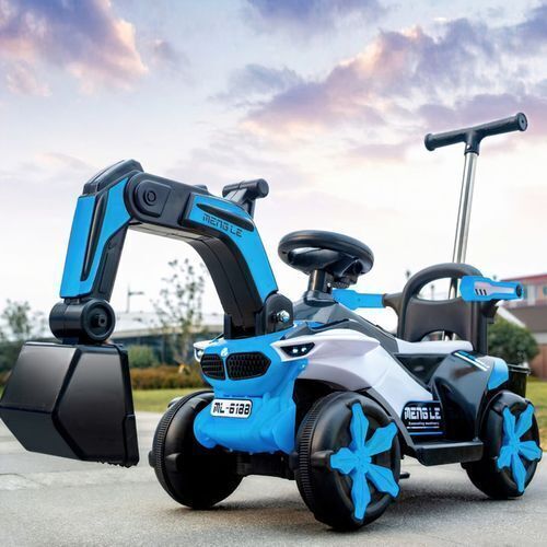 6V Battery-Powered Kids Excavator Tractor with LED Headlight, Helmet, and Rear Box - Image 22