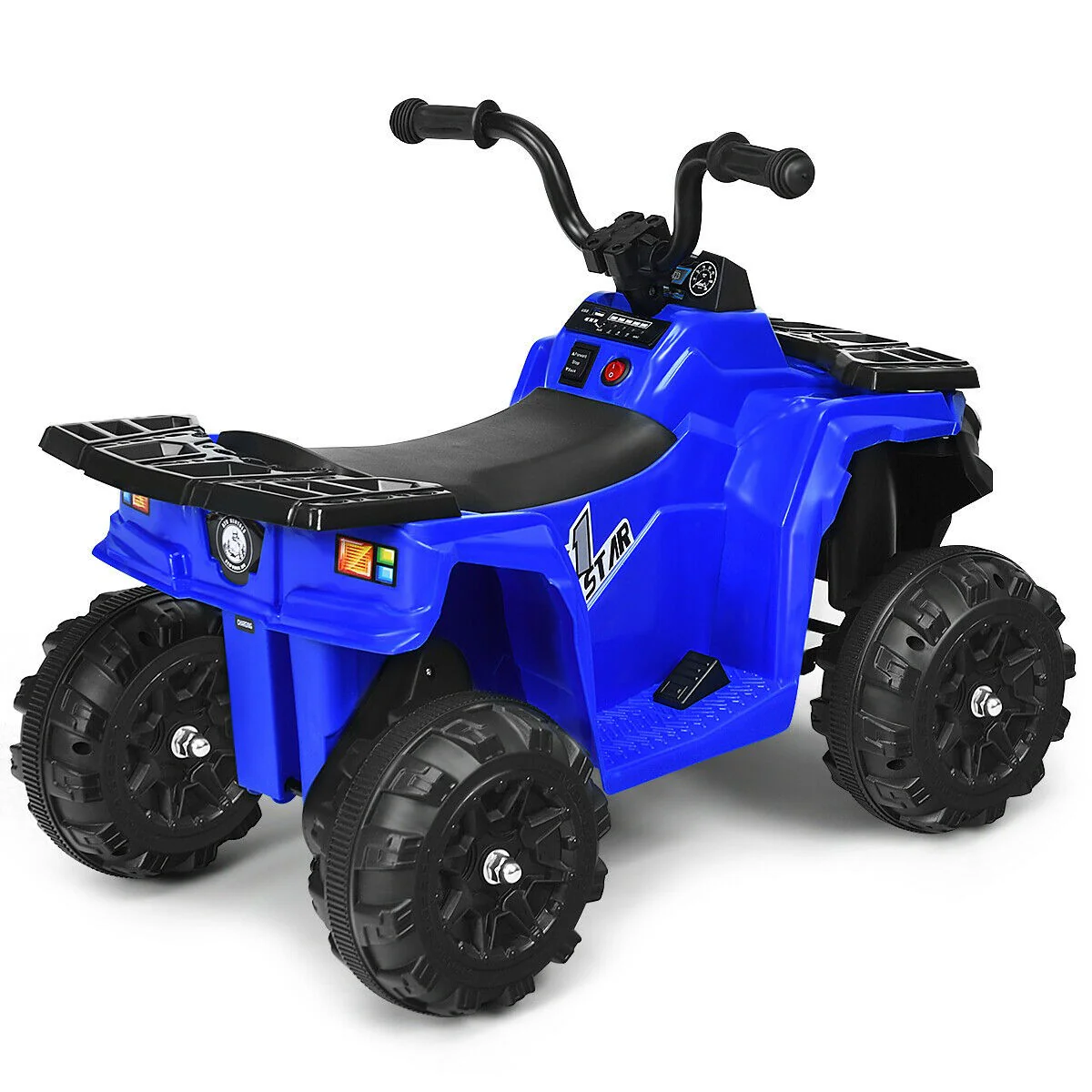 6V Battery-Powered Kids Ride-On ATV 4 Wheeler Quad with MP3 and LED Headlight Blue - Image 6