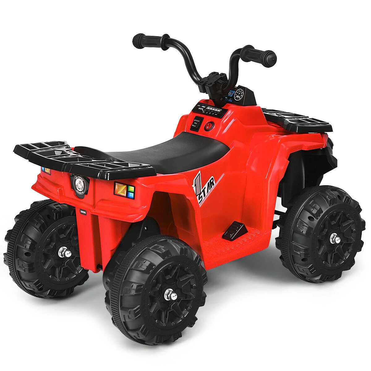 6V Battery-Powered Kids Ride-On ATV 4-Wheeler Quad with MP3 and LED Headlight Red - Image 6