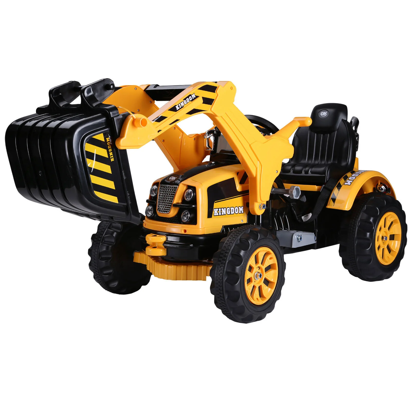 6V Battery-Powered Electric Ride-On Excavator Digger Toy for Kids Outdoor Play - Image 3