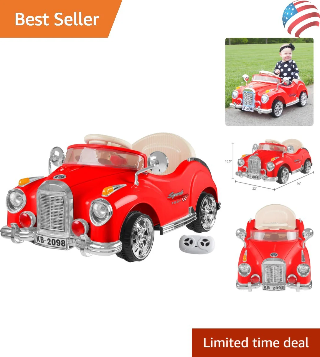 6V Battery-Powered Kids Ride-On Car with Remote Control Safe and Fun for Ages 3+ - Image 10
