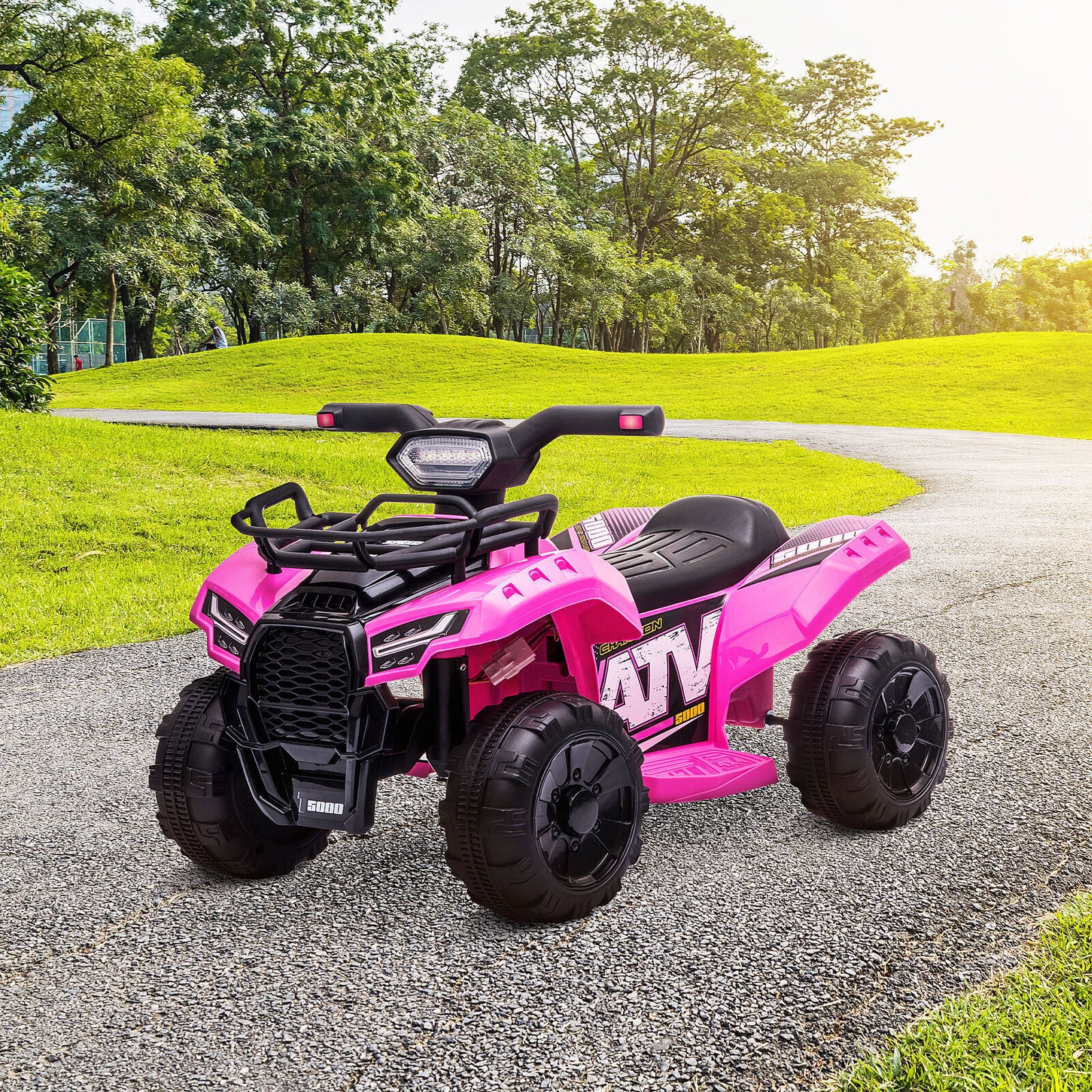 6V Battery Powered Ride On Quad ATV Toy with LED Headlights for Kids - Image 9