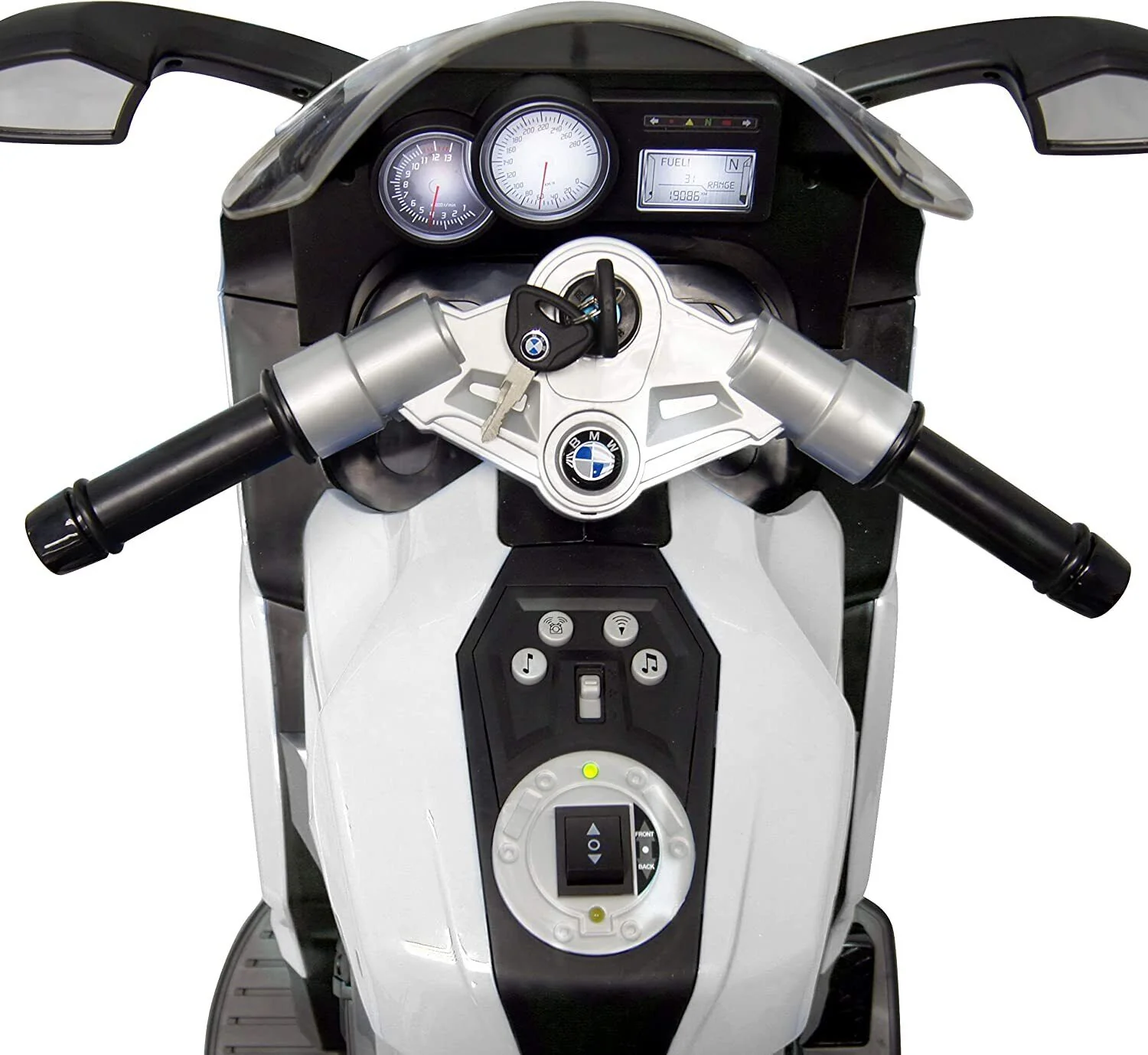 6V BMW R1200RT Kids Ride On Motorcycle - White - Image 3