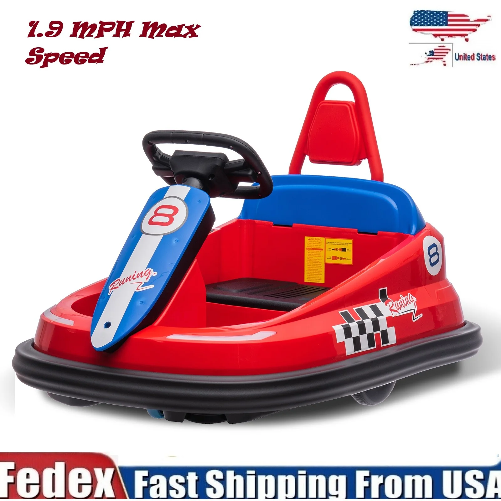 6V Electric Ride-On Bumper Car for Kids and Toddlers with 360-Degree Spins and 2 Speed Settings
